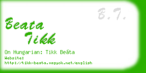beata tikk business card